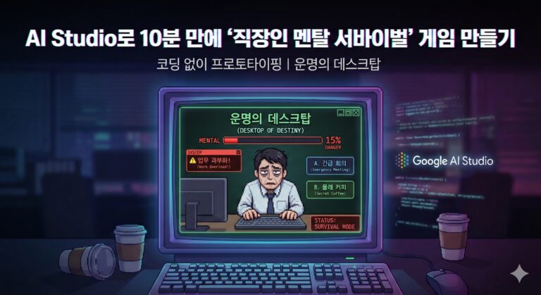 AI Studio로 10분 만에 ‘직장인 멘탈 서바이벌’ 게임 만들기