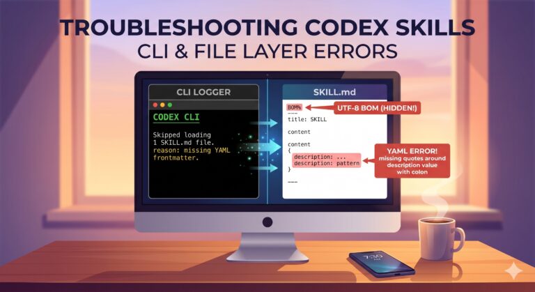 Codex 스킬이 $에 안 뜰 때 확인할 것: BOM, YAML, CLI 로그